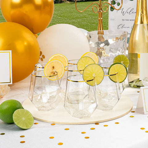 Goodluck stemless wine glasses kit for easy hosting and stylish service.