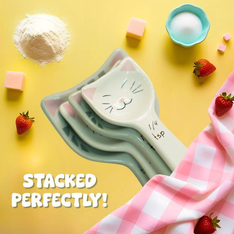 Goodscious cat-themed ceramic kitchen spoons in decorative design