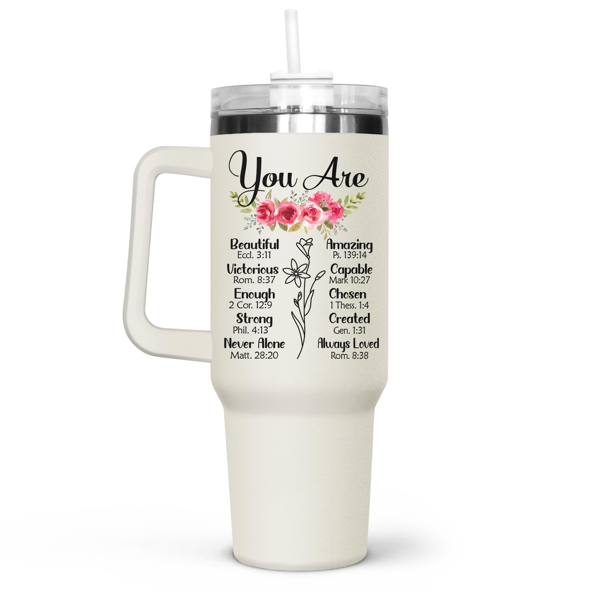 GOOLERY 40oz tumbler with handle shows brushed stainless steel for daily use