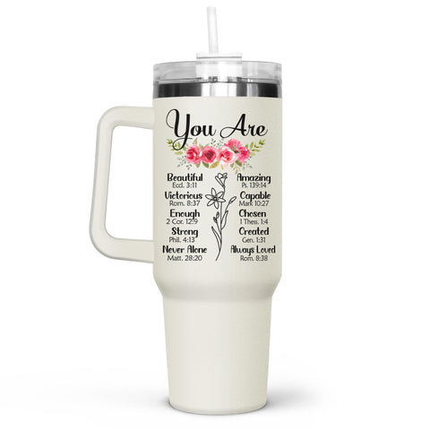 GOOLERY 40oz tumbler with handle shows brushed stainless steel for daily use
