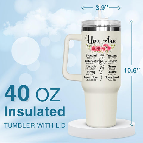 Ergonomic GOOLERY handle and grip on the 40oz tumbler