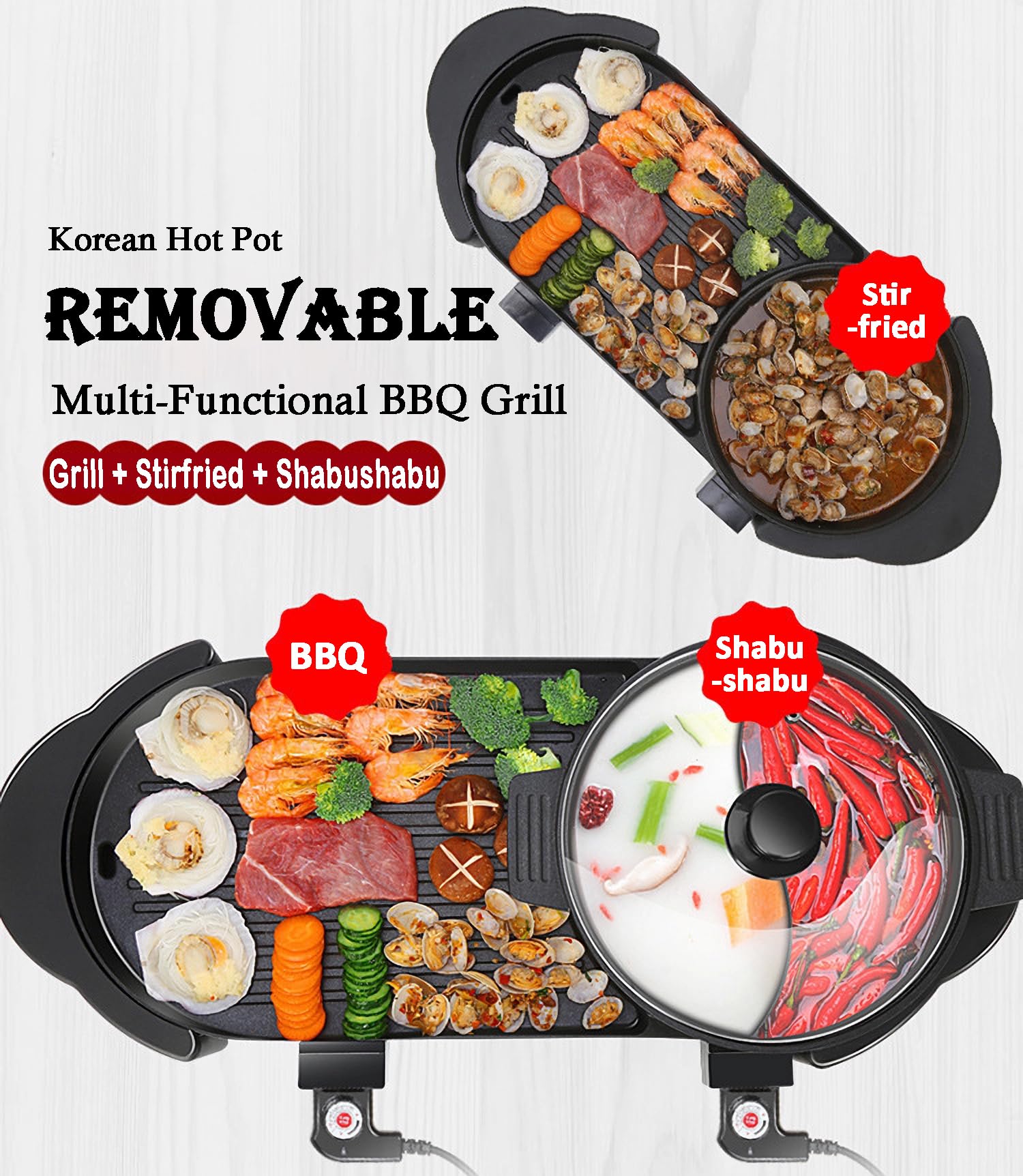 GOOTRIMY separate temperature control for hot pot and grill