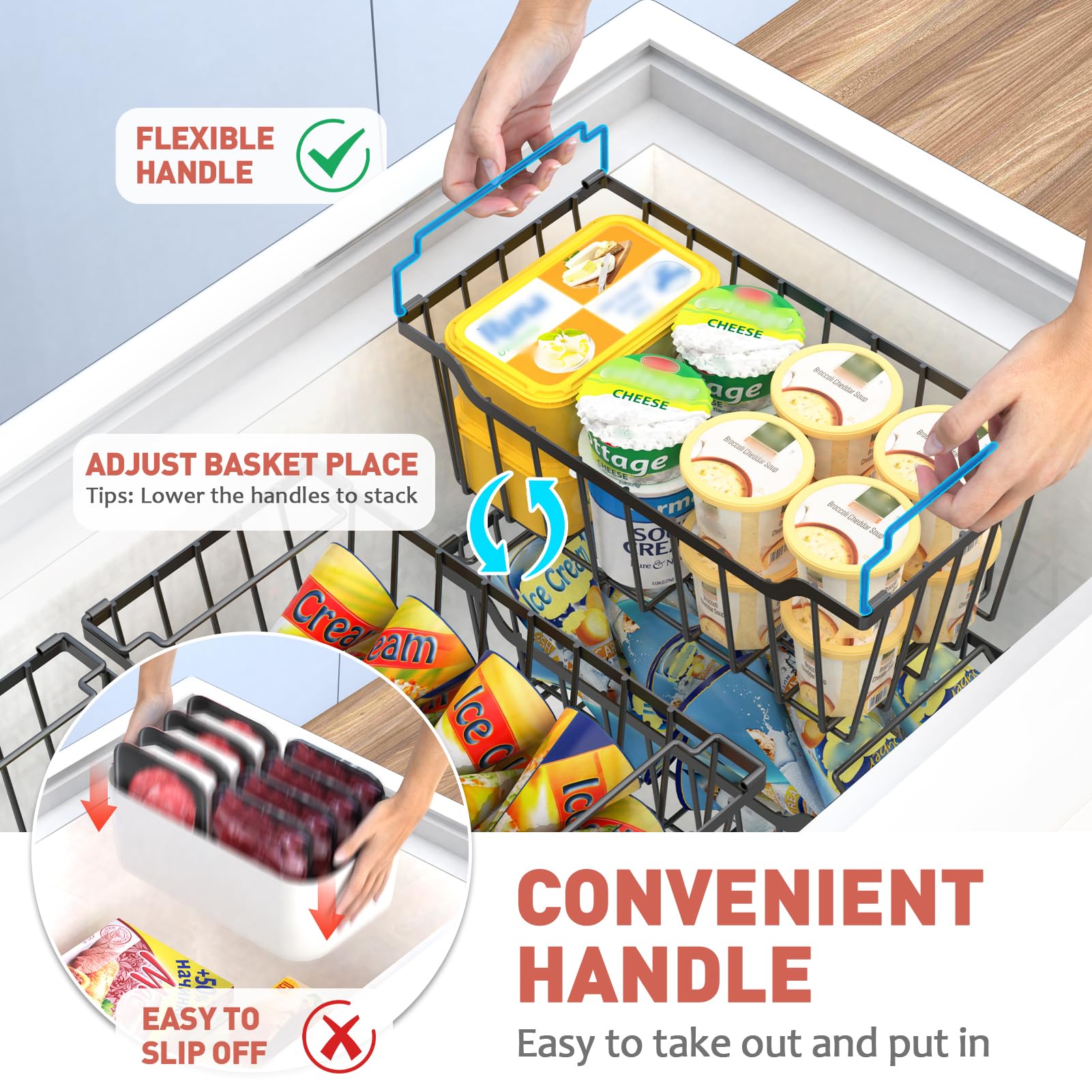 Goovilla wire-net design enables air circulation around frozen items