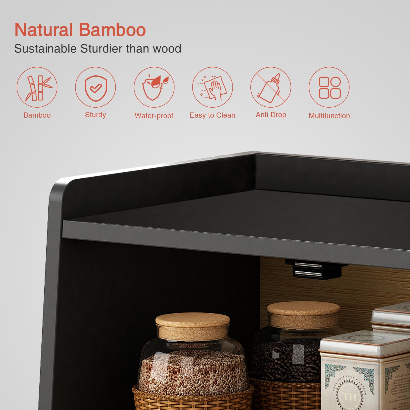Goozii counter-ready design blending modern black finish with farmhouse charm