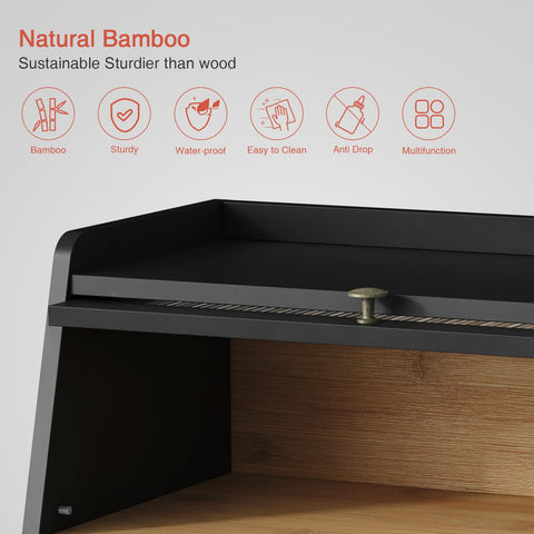 Goozii bread box rubber feet prevent slipping on counters.