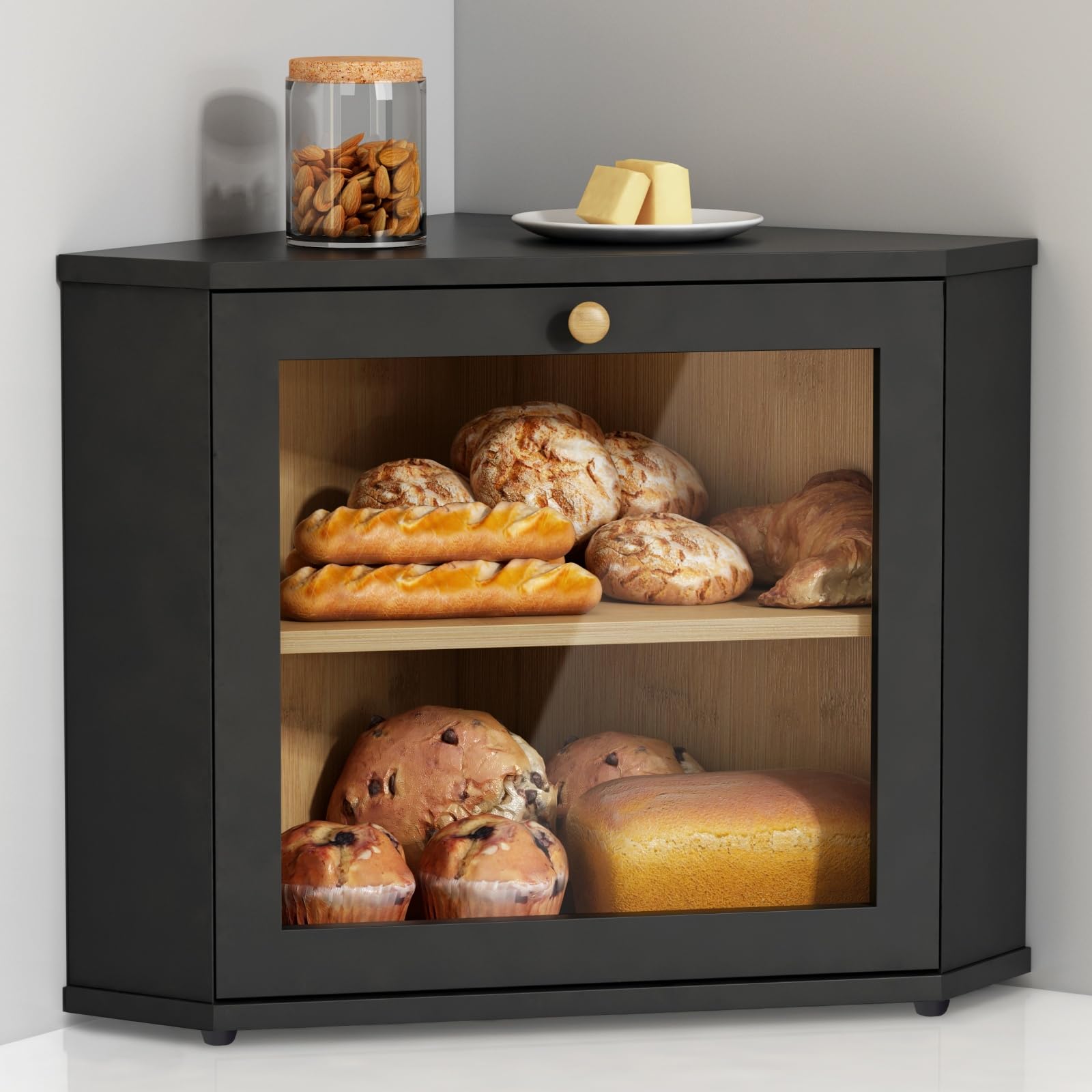 Goozii corner bread box assembly enables quick, clean countertop setup.