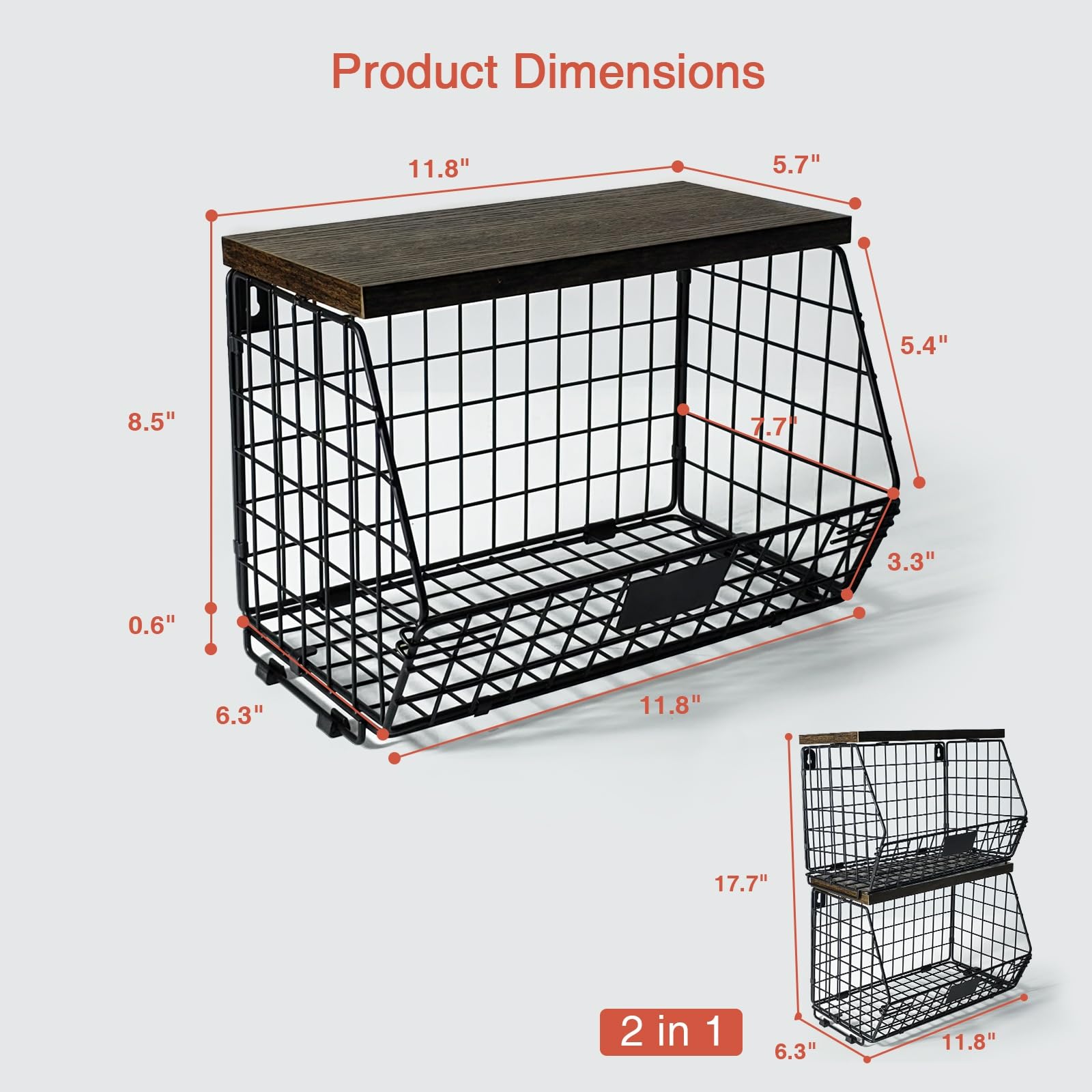 Goozii multi-use storage basket pack offers flexible, durable kitchen organization.