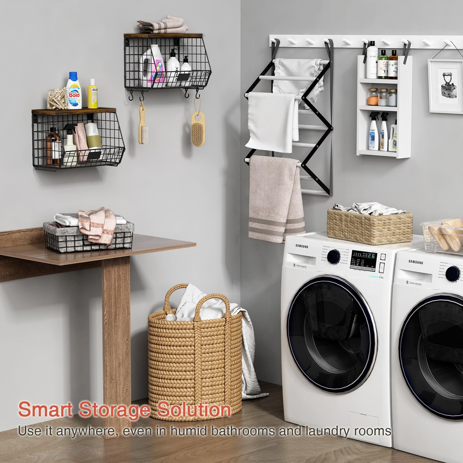 Goozii rustic black kitchen organizer blends with any décor.