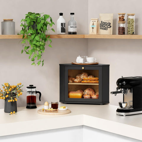 Goozii two-layer bread storage highlights organized space and fresh bread at hand.