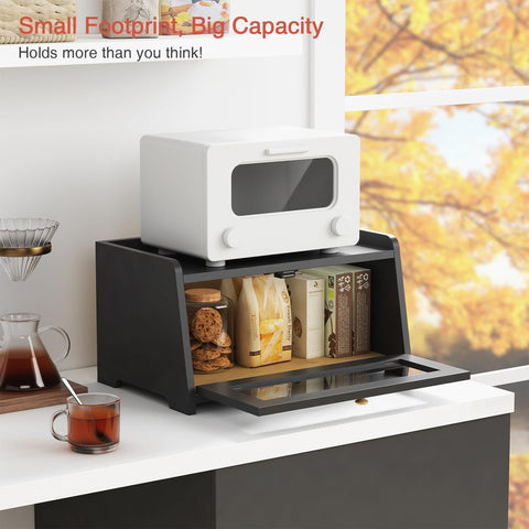 Goozii bread box ventilation gap supports air flow to maintain bread freshness.
