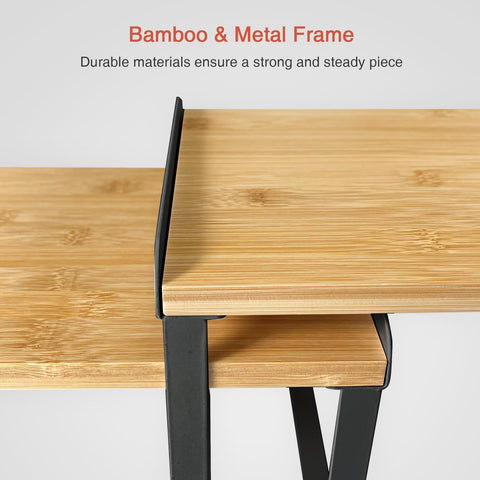 Goozii bamboo frame with black metal for durability.