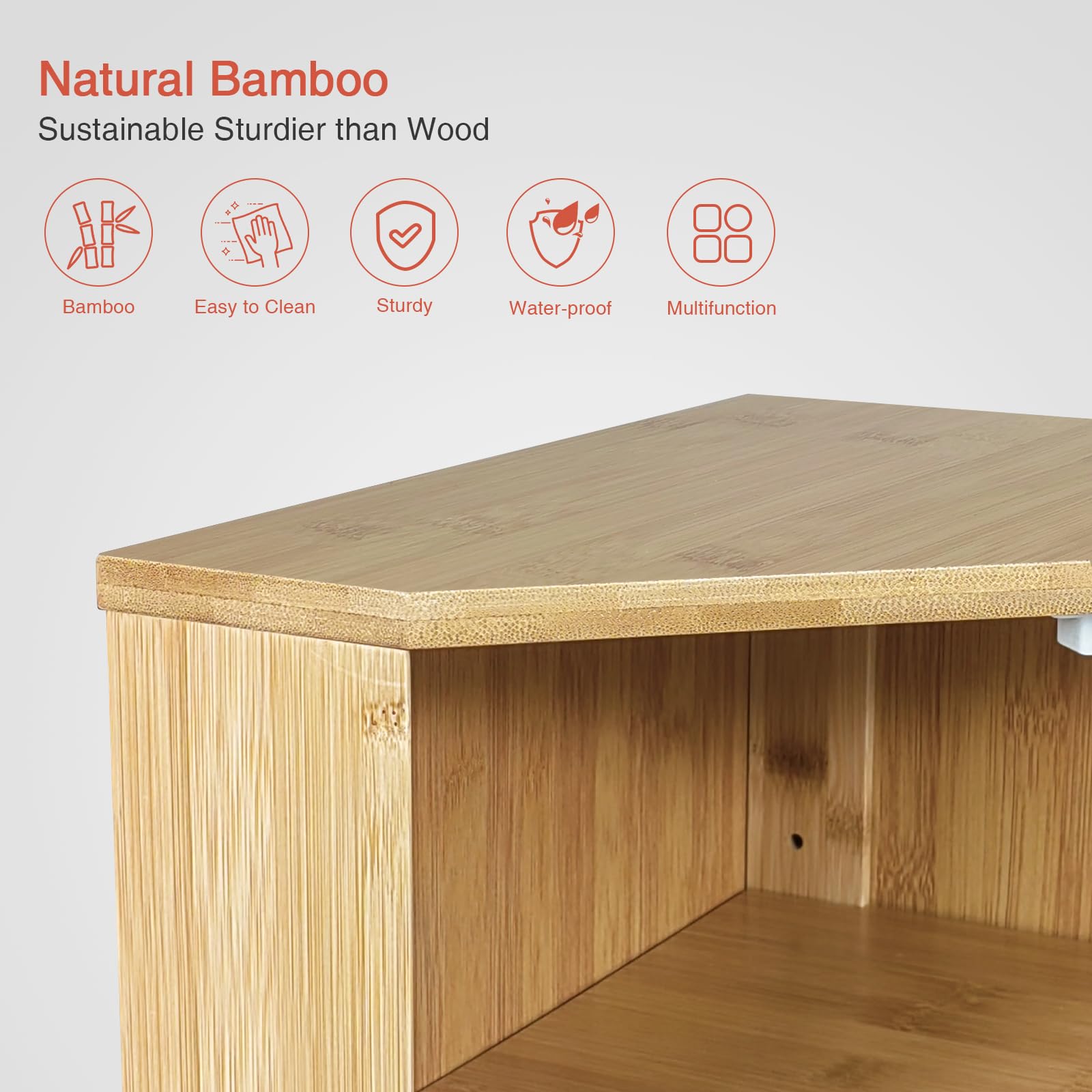 Goozii Bamboo Corner Bread Box idea for storing bread and small pantry items