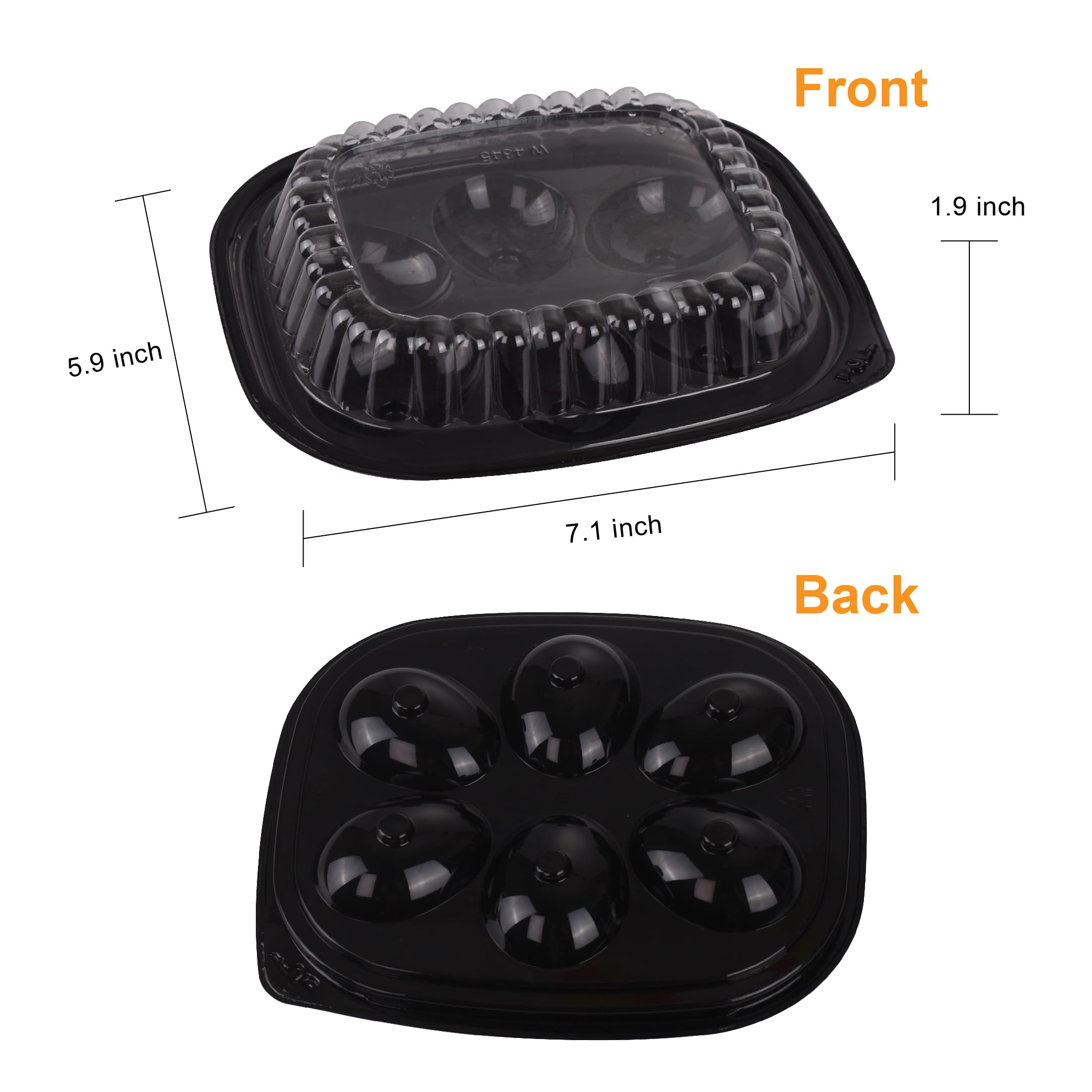 Gorander tray close-up shows sturdy PET plastic for durable party use.
