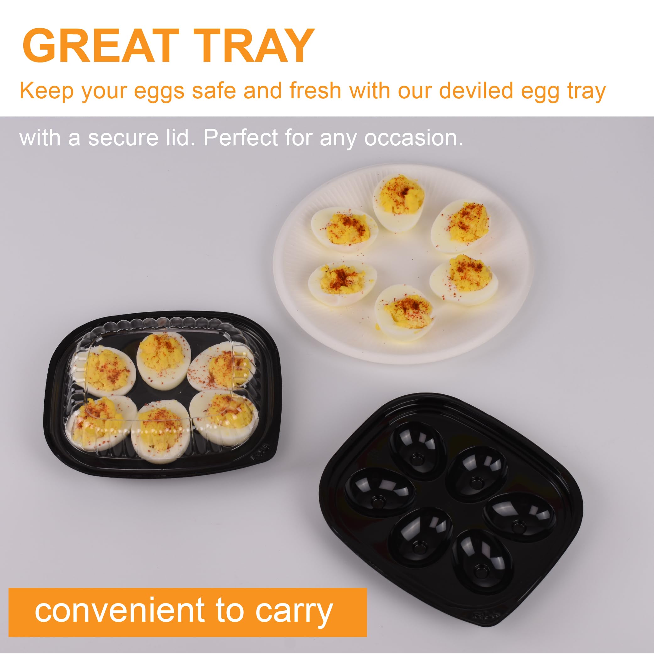 Gorander portable egg tray for on-the-go food transport with durable PET plastic.