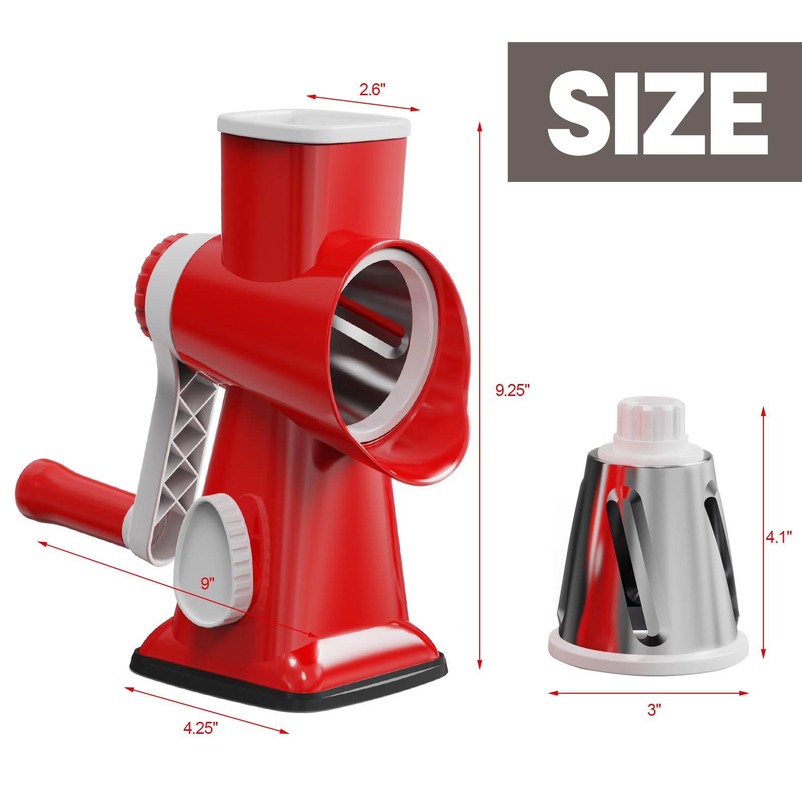 Red body design adds vibrant color to kitchen