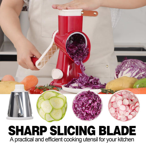 GORCI rotary slicer with crank handles makes quick slicing easy