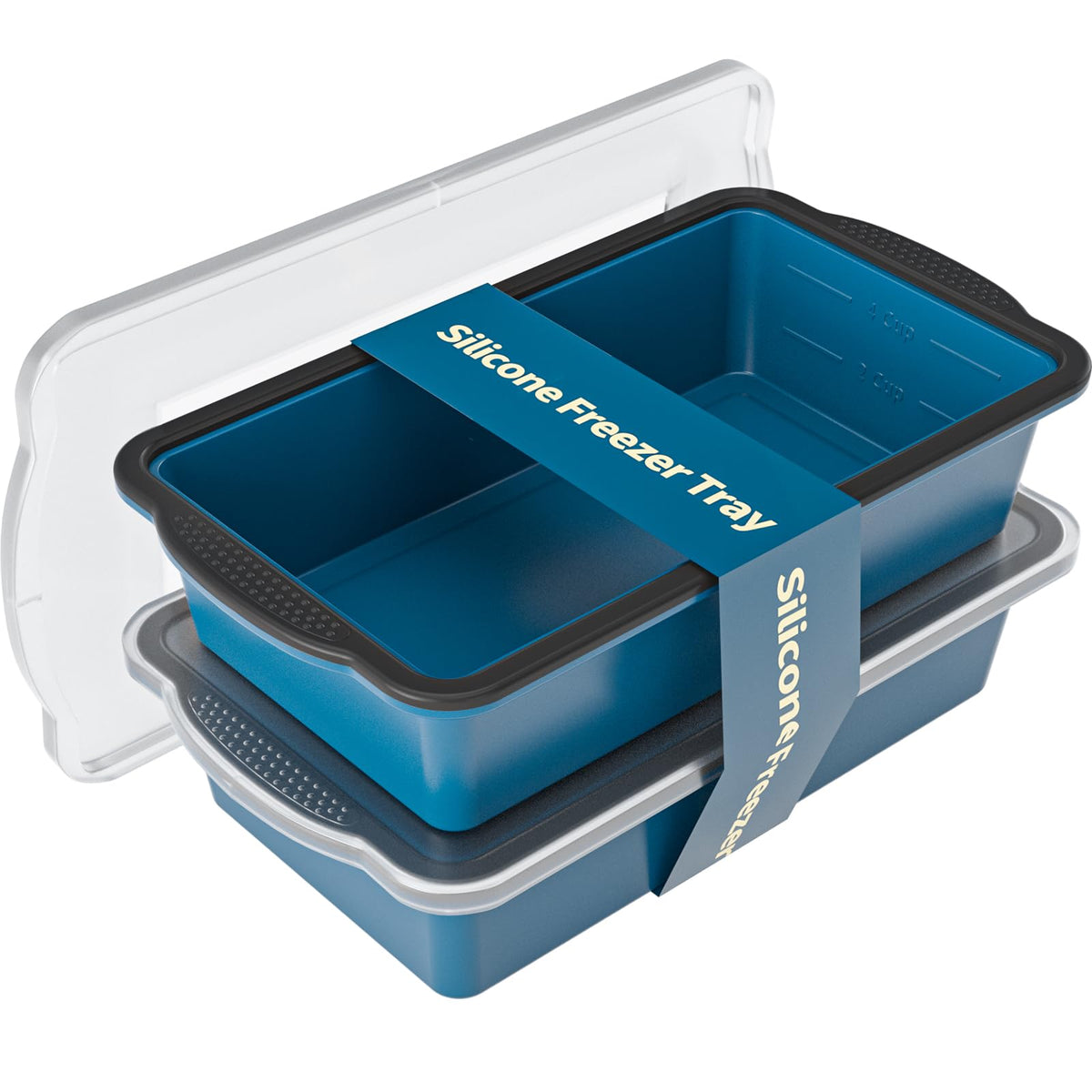 GORCI silicone freezer tray with lid for safe, odor-free storage.