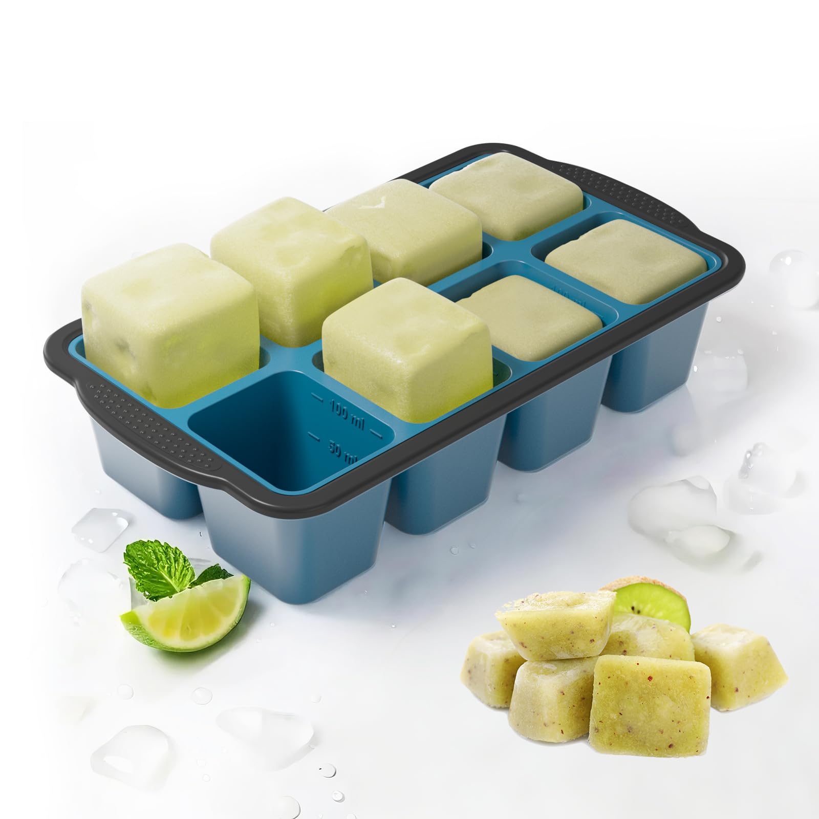 Stackable Gorci trays with metal frame save freezer space.