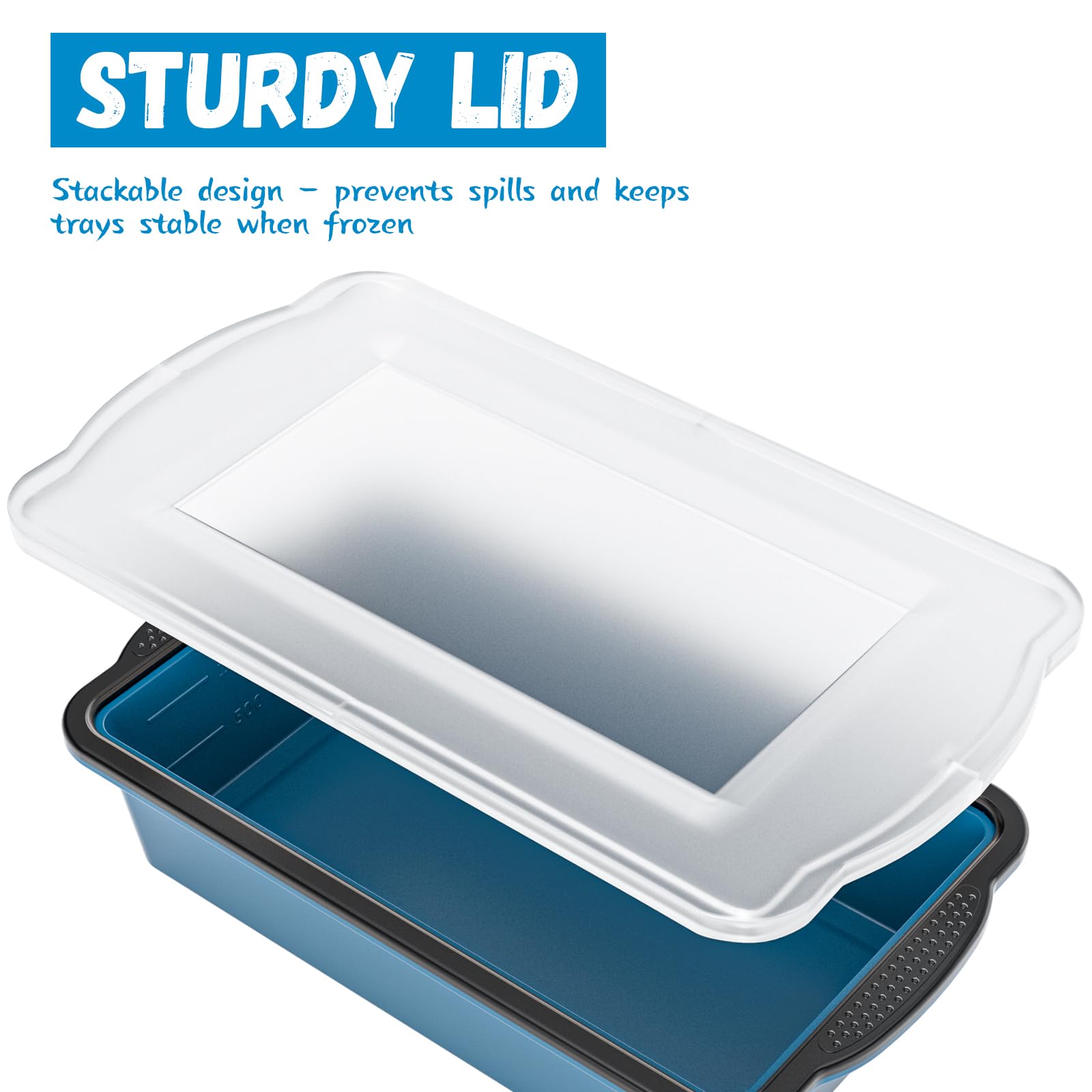 GORCI stackable trays with metal frame save freezer space.