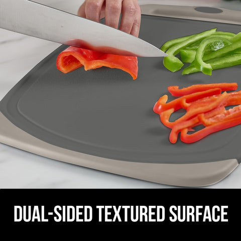 Gorilla Grip almond gray cutting board construction using durable plastic
