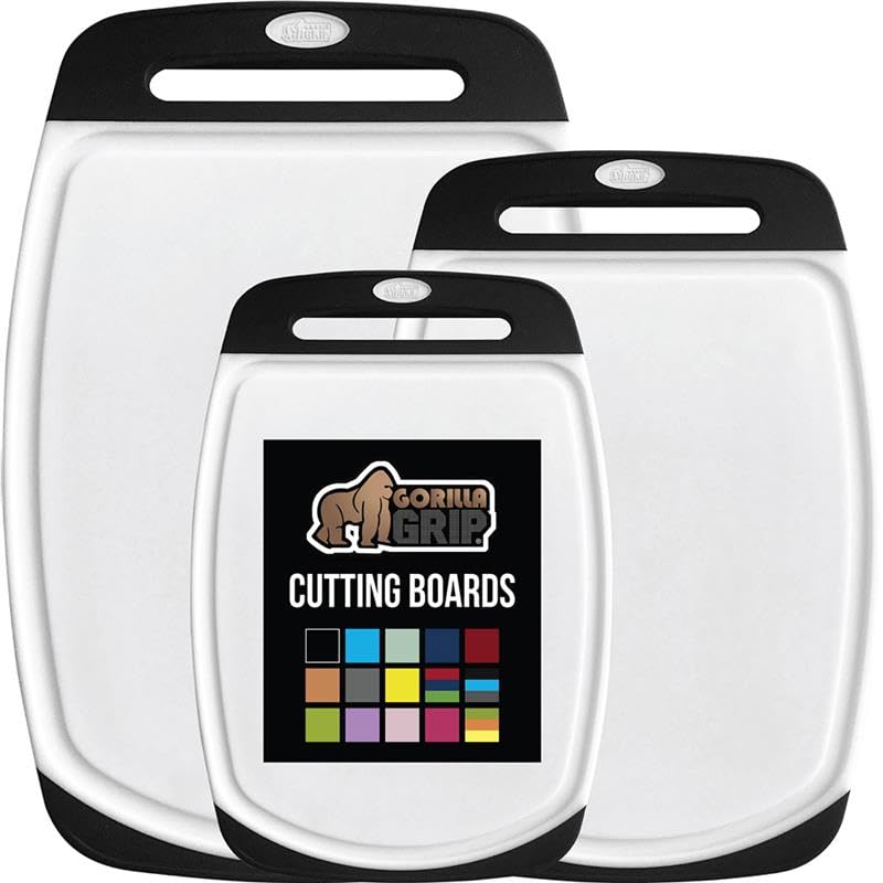GORILLA GRIP three-piece BPA-free cutting boards provide durable prep surfaces for busy kitchens.