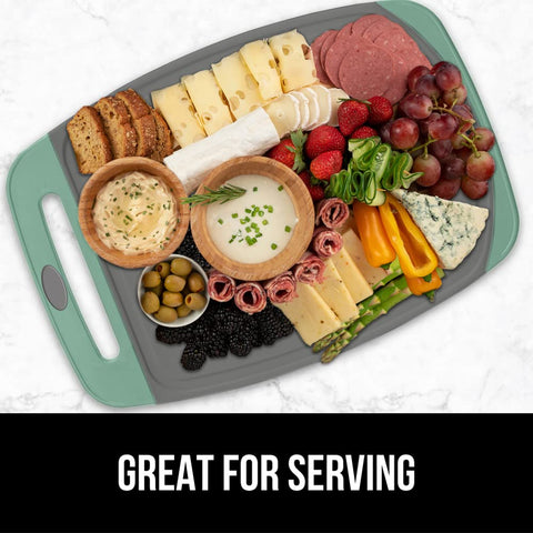 GORILLA GRIP boards served as a chic charcuterie tray for entertaining