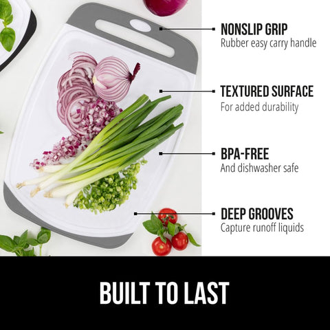 Gorilla Grip cutting board set 3, nonporous surface resisting stains and odors