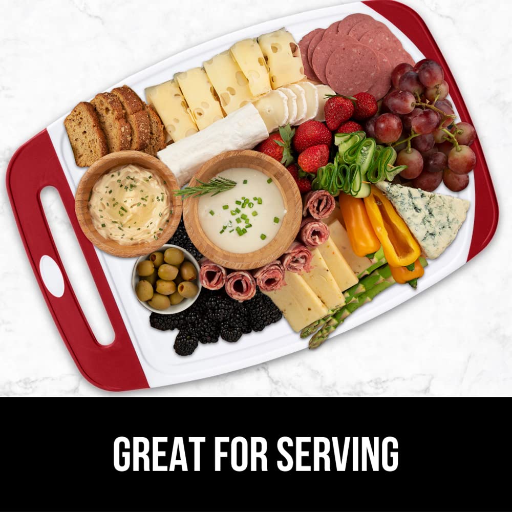 Gorilla Grip durable red cutting board set designed for everyday kitchen tasks.