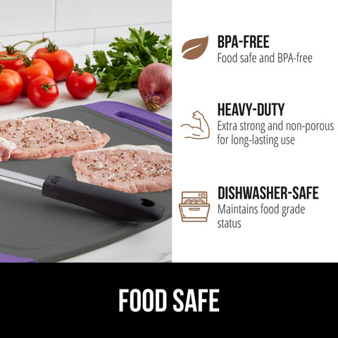 GORILLA GRIP with slip-resistant border stays steady on counters.