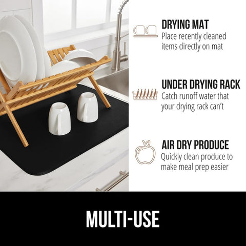 GORILLA GRIP thick cushioning protects countertops and delicate dishes.