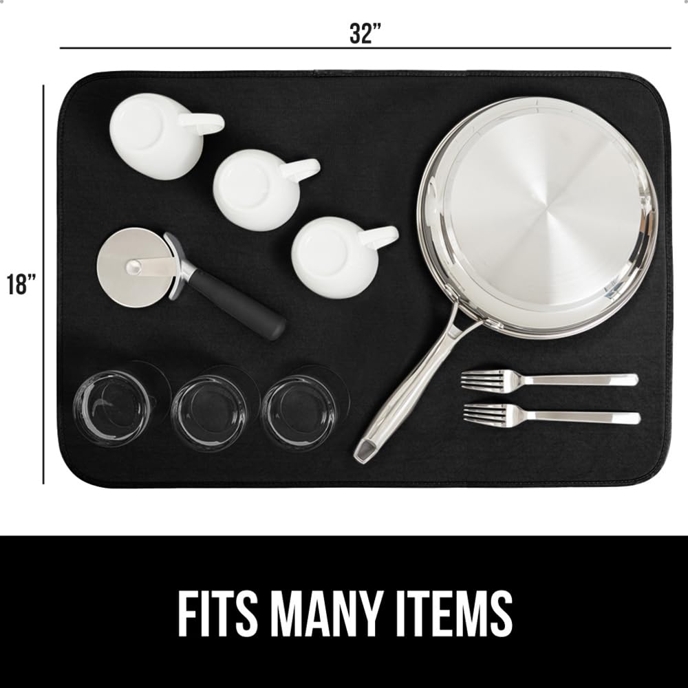 GORILLA GRIP large 18x32 mat covers the counter for bowls and pots.