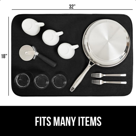 GORILLA GRIP large 18x32 mat covers the counter for bowls and pots.