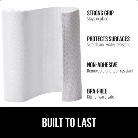 Gorilla Grip DripGuard drawer setup keeps contents stable with non-slip surface.