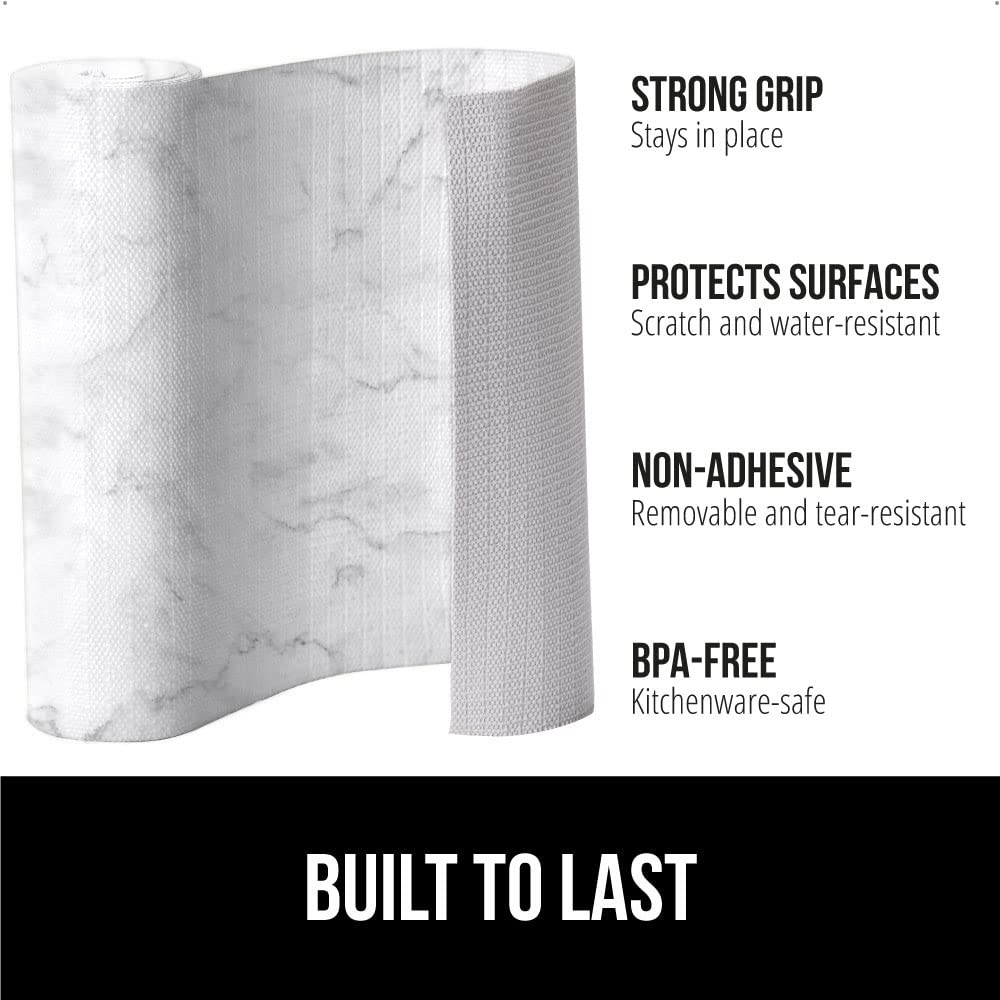 GORILLA GRIP DripGuard liner in a cabinet; water-resistant shield against drips while organizing.