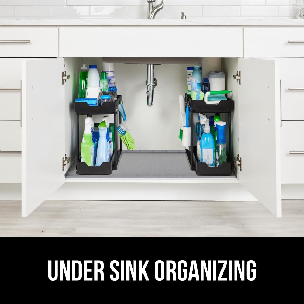 GORILLA GRIP easy-clean liner doubles as a drawer tray