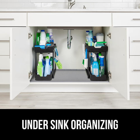 GORILLA GRIP easy-clean liner doubles as a drawer tray