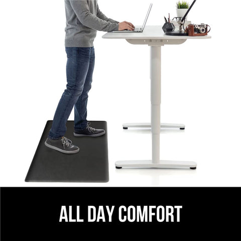 GORILLA GRIP ergonomic foam core contours to feet for fatigue reduction.