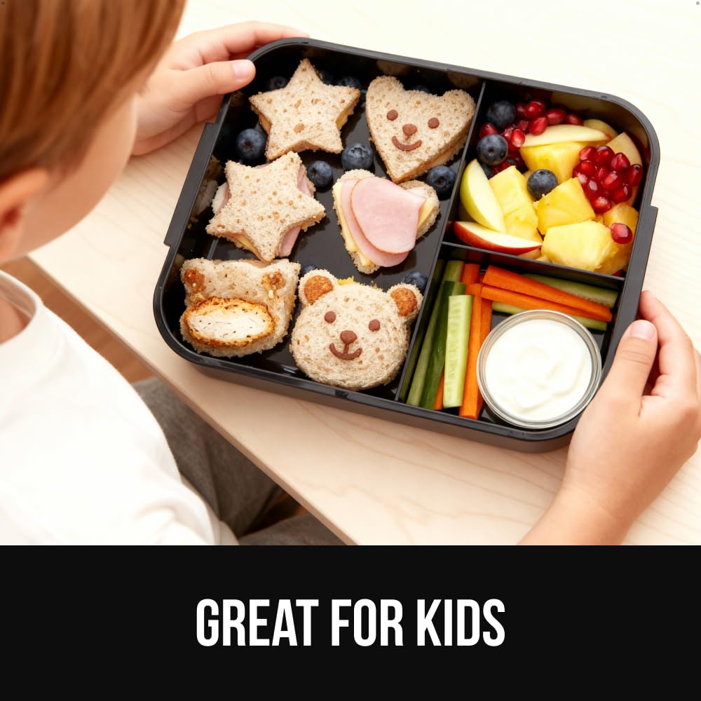 GORILLA GRIP ergonomic handle lid makes carrying lunches comfortable.