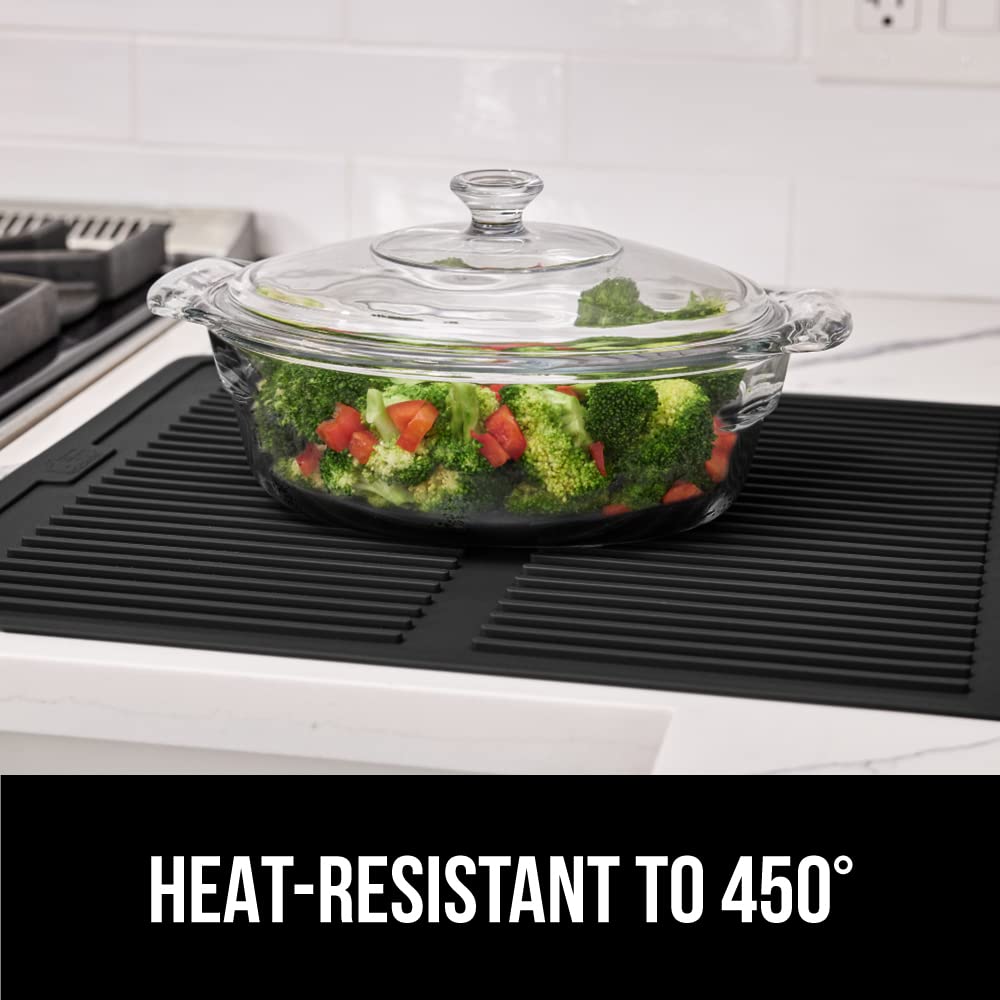 Gorilla Grip non-slip surface stays put on wet countertops during use.