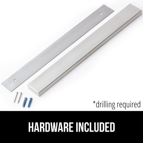 GORILLA GRIP magnetic bar holds up to 6 pounds for heavy knives and tools.