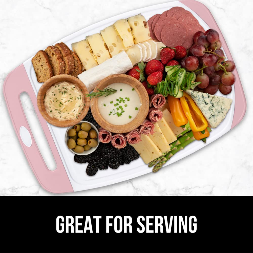 GORILLA GRIP large pink cutting board ideal for meal prep and chopping