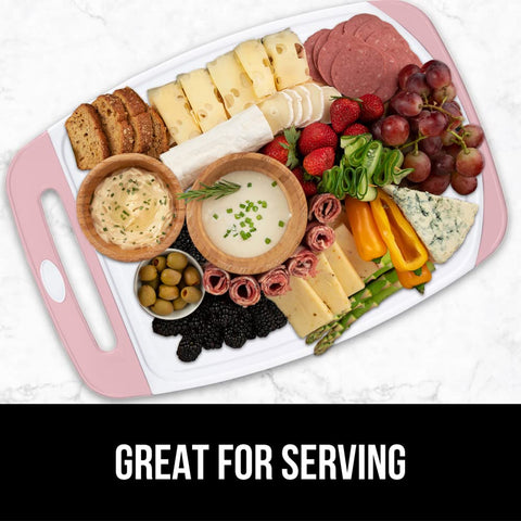 GORILLA GRIP large pink cutting board ideal for meal prep and chopping