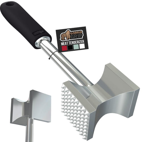 GORILLA GRIP meat tenderizer dual-sided head for even flattening and flavor release