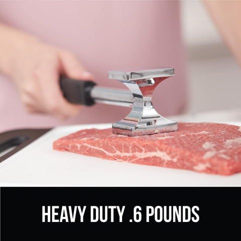 GORILLA GRIP meat tenderizer heavy-duty design supports tough cuts without bending