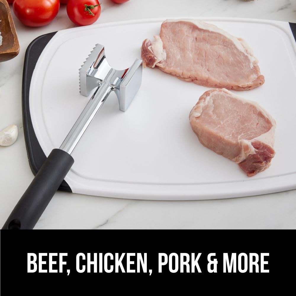 GORILLA GRIP meat tenderizer textured-side helps break down fibers