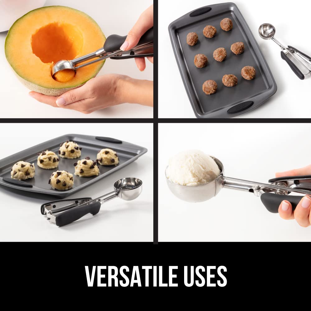 GORILLA GRIP melon-ball scoop used for evenly sized fruit decorations