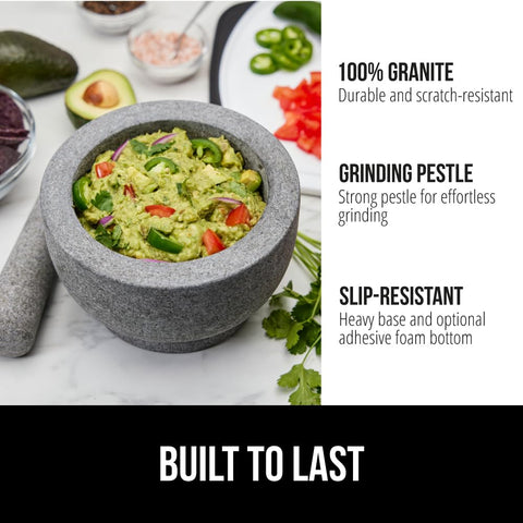 Gorilla Grip mortar-pestle in use showing stability and slip-resistant performance