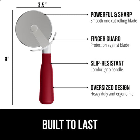 Gorilla Grip oversized cutter body enabling smooth rolling for precise slicing.