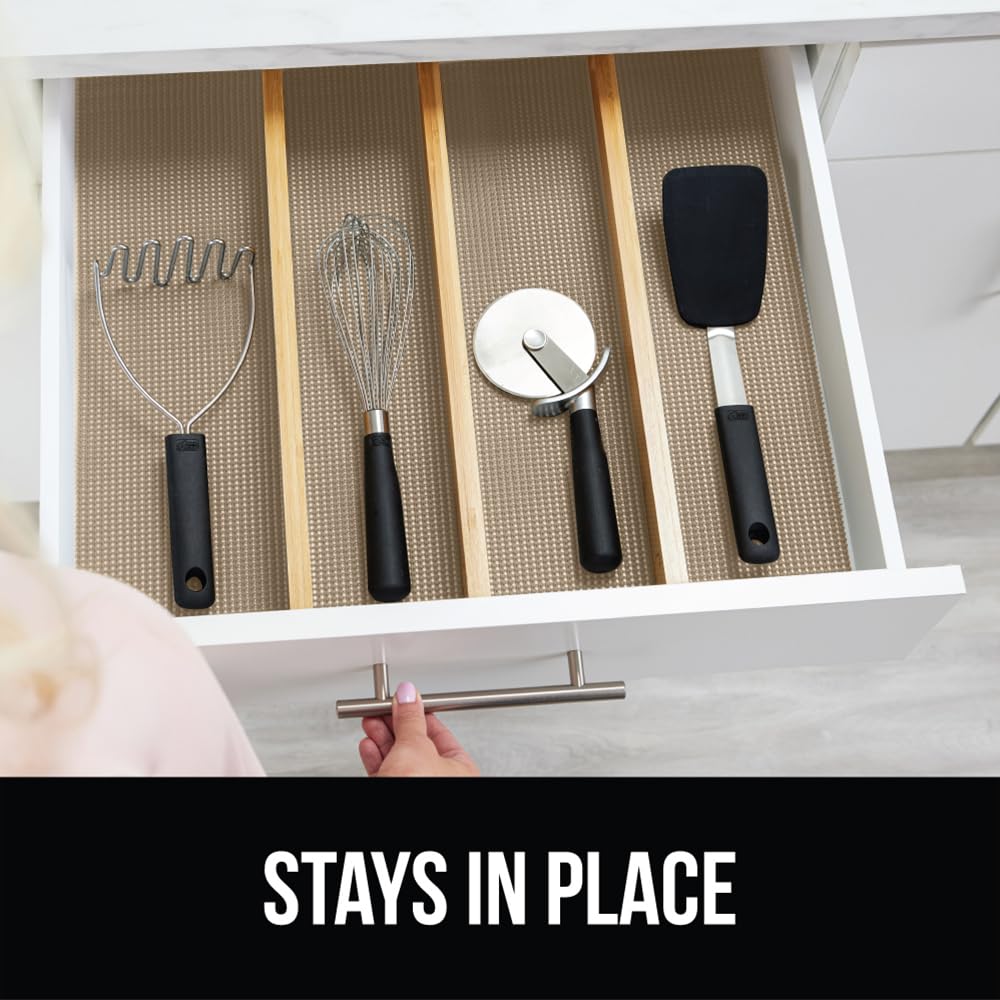 Versatile liner for pantry, office, and laundry storage.