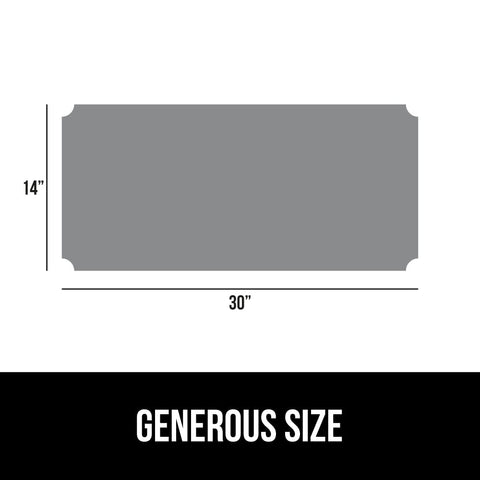Pre-cut curved corners ensure a snug fit on standard wire shelves